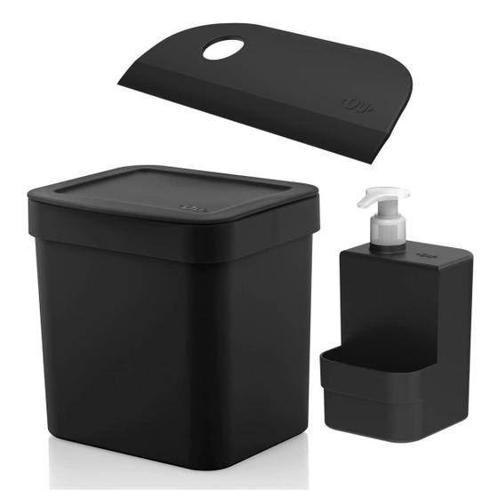 Kit Pia Lixeira Para Cozinha 2,5 L Porta Detergente E Esponja Rodinho De Pia Menor preço em Kit Pia Lixeira Para Cozinha 2,5 L Porta Detergente E Esponja Rodinho De Pia