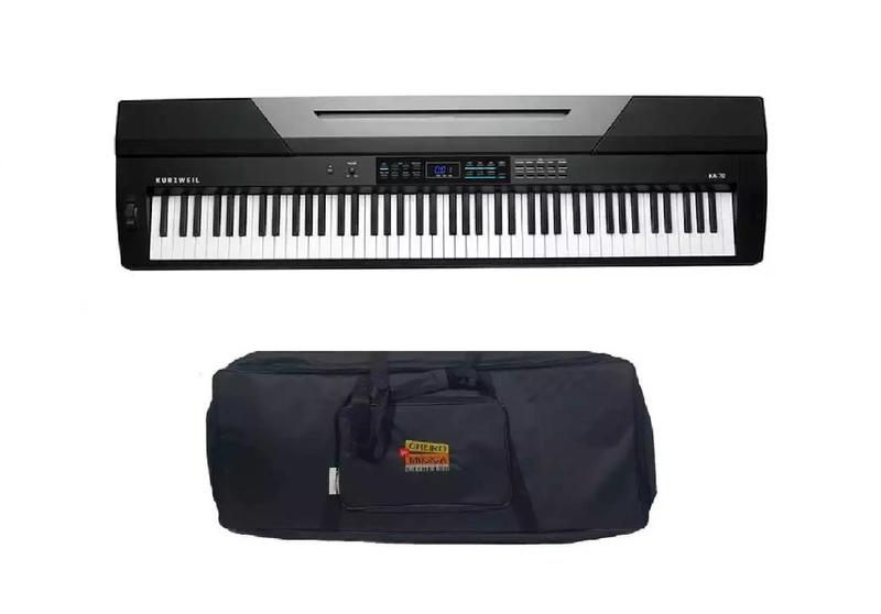 Imagem de Kit Piano Arranjador Kurzweil KA70 88 teclas Com Capa