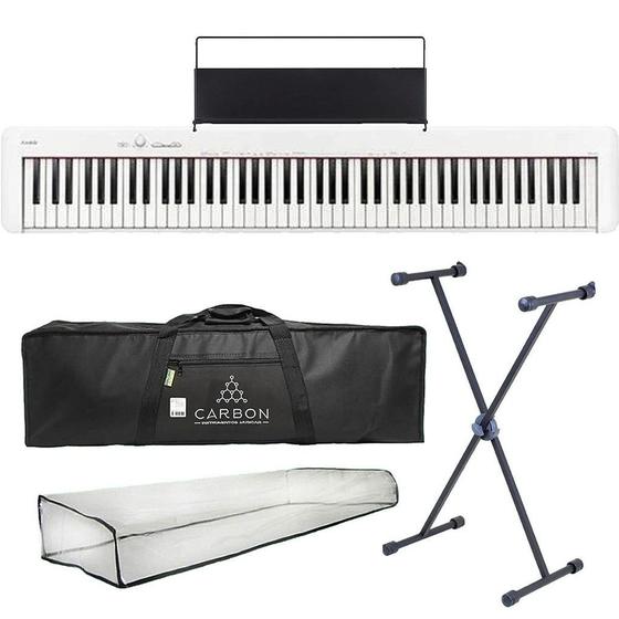 Imagem de Kit Piano Digital Casio CDP-S110WE Branco TX01