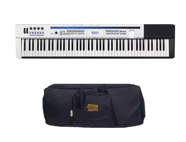 Imagem de Kit Piano Digital Casio PX5S WE Com Capa