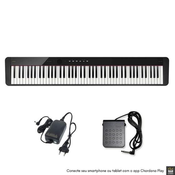 Imagem de Kit Piano Digital Casio PXS1100 PT Bag Banco Stand