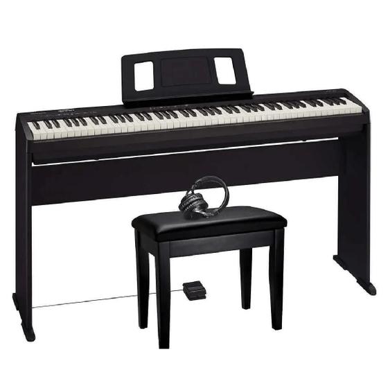 Kit Piano Digital Com Banco, Estante e Fone FRP1 - Roland Menor preço em Kit Piano Digital Com Banco, Estante e Fone FRP1 - Roland