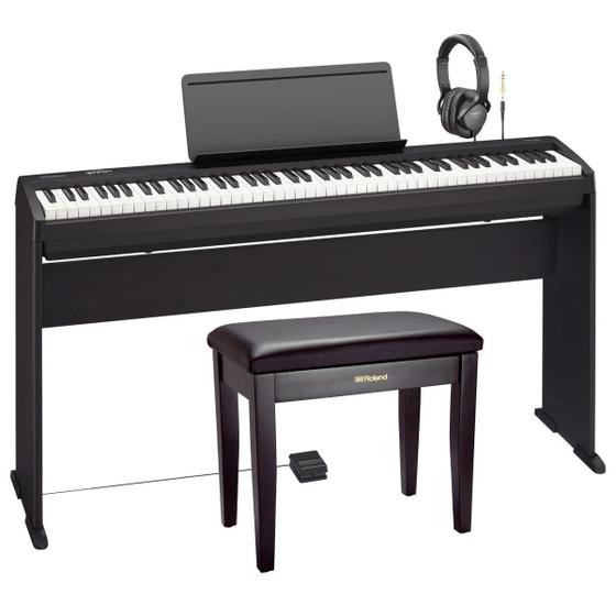 Kit Piano Digital Com Banco, Estante e Fone FRP2 ACR - Roland Menor preço em Kit Piano Digital Com Banco, Estante e Fone FRP2 ACR - Roland