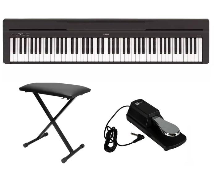 Kit Piano Yamaha P45 P45 com Banqueta e Pedal Sustain Piano