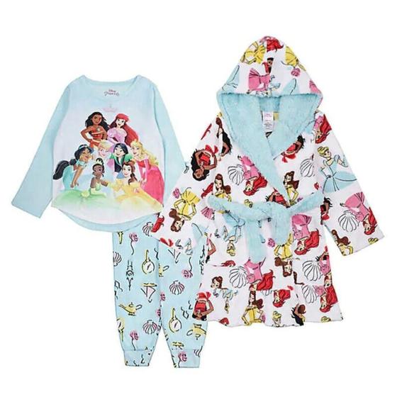 Imagem de Kit Pijama Infantil Menina 3 Peças Princesas Disney
