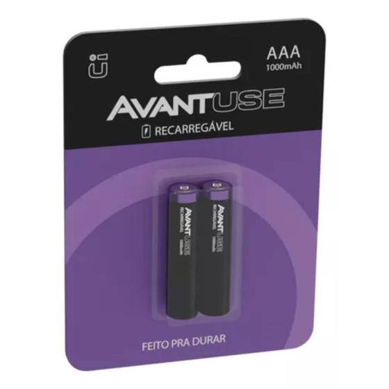 Imagem de Kit Pilhas Recarregáveis Aaa Com 02 Unidades 1000mah - Avant