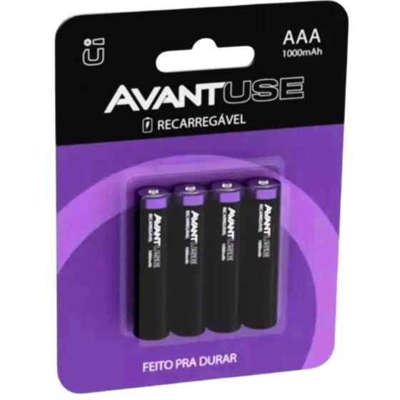 Imagem de Kit Pilhas Recarregáveis Aaa Com 04 Unidades 1000mah Avant