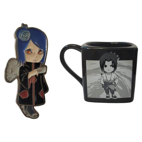 Imagem de Kit Pin Naruto Shipudden  Konan e Caneca Quad Sasuke Chibi 