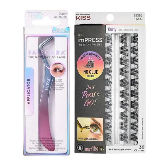 Imagem de Kit Pinça + Refil Cílios Autocolantes Kiss New York Impress