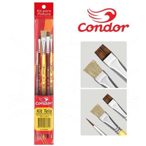 Imagem de Kit Pincéis para Pintura em Tela Condor - 5 Unidades