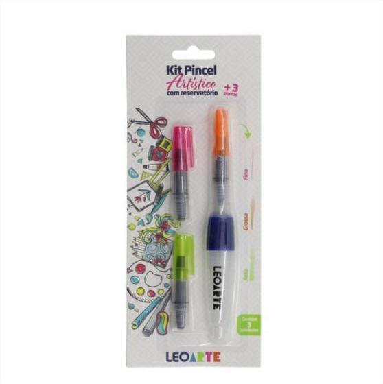 Imagem de Kit Pincel Water Brush 3 Pontas Com Reservatório Lettering