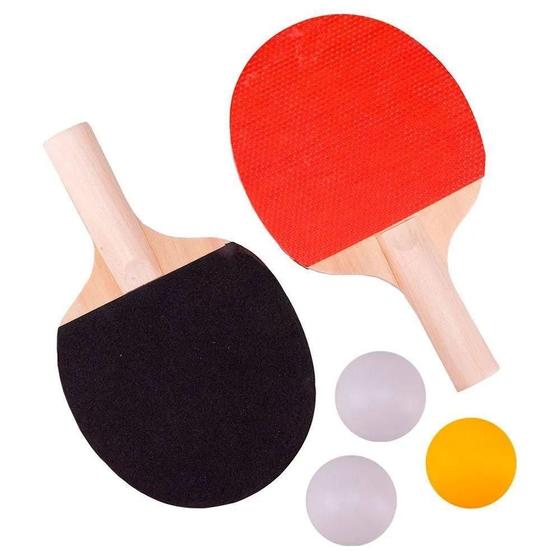 Imagem de Kit Ping Pong 2 Raquetes E 3 Bolinhas