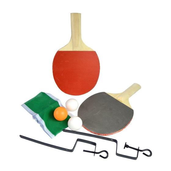 Imagem de Kit Ping Pong com 2 Raquetes 3 Bolas Suporte E Rede - 644265 - Toys & Toys