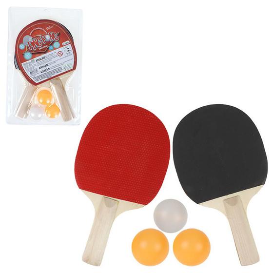 Imagem de Kit Ping Pong Com 2 Raquetes E 3 Bolinhas Zein