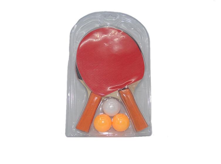Imagem de Kit Ping Pong Com 2 Raquetes Madeiras E 3 Bolinhas