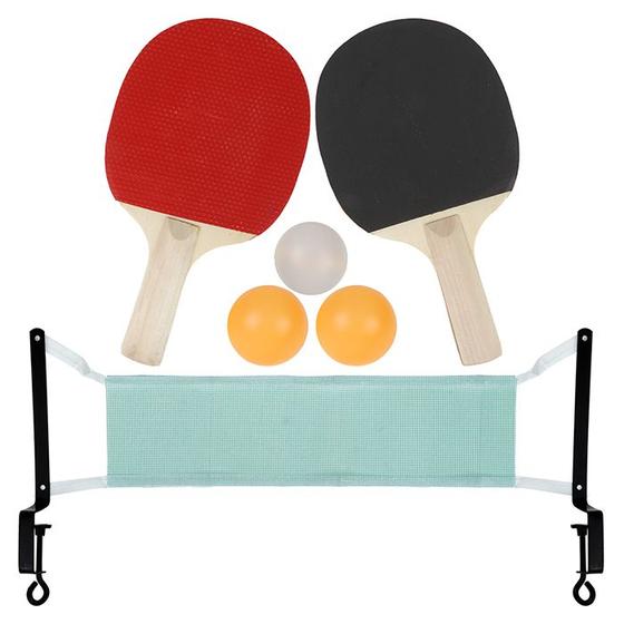 Imagem de Kit Ping Pong Tênis de Mesa 2 Raquetes 3 Bolinhas Suporte e Rede