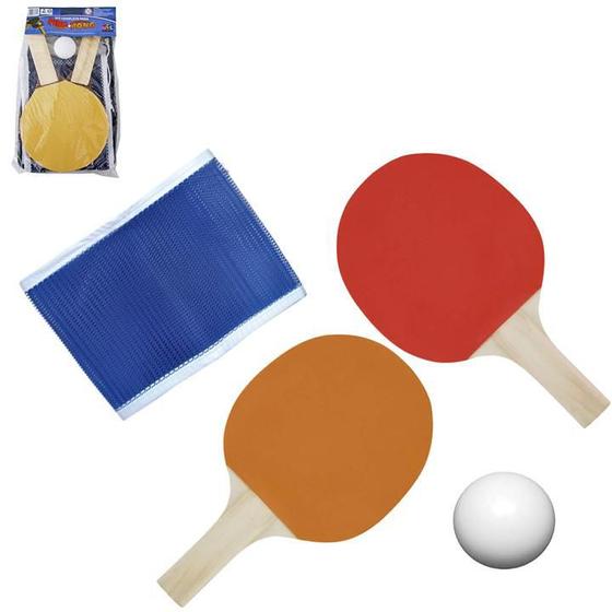 Imagem de Kit Ping Pong Tênis De Mesa Com Raquete/Bolinha/Suporte/Rede - MCC Brink 8414