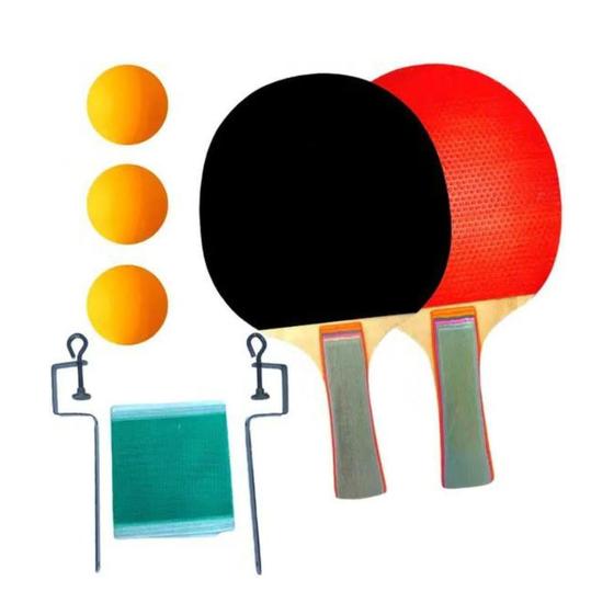 Imagem de Kit Ping Pong Tênis De Mesa Completo Com Raquetes Bolas Rede - Brasport