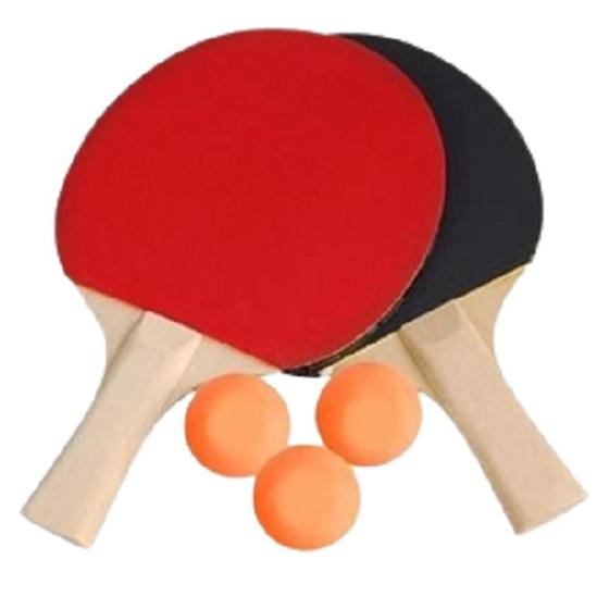 Imagem de Kit Ping Pong Tenis De Mesa Jogo De 2 Raquetes E 3 Bolinhas