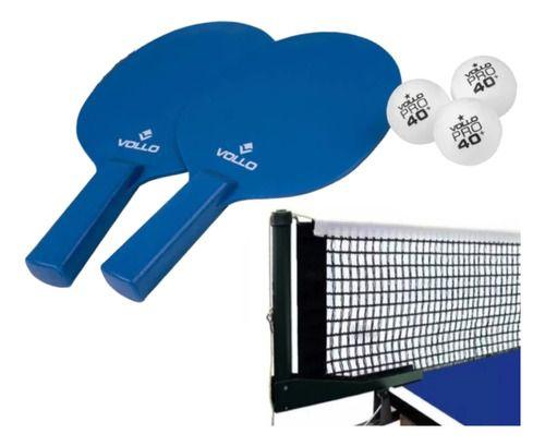 Imagem de Kit Ping Pong Tênis De Mesa Vollo Raquete Rede Bola