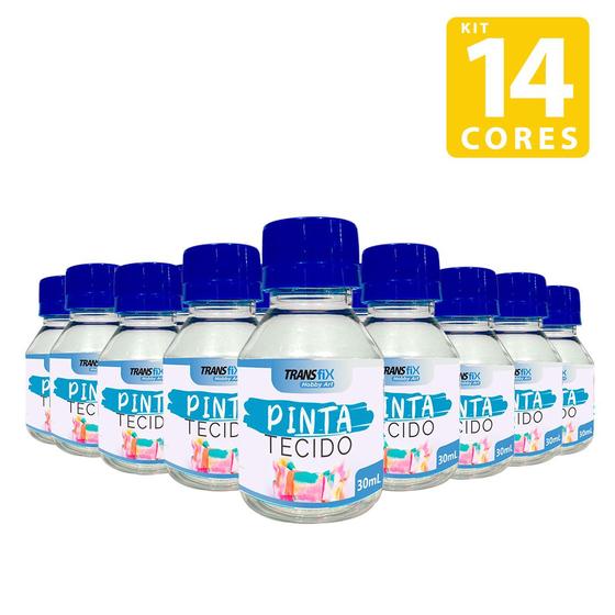 Imagem de Kit Pinta Tecido Hobby Art 30ML - 14 cores