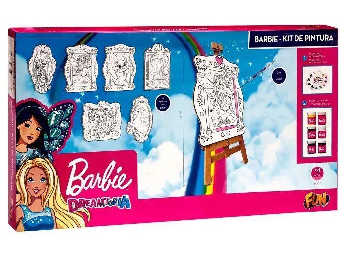 Imagem de Kit pintura barbie dreamtopia com cavalete fun