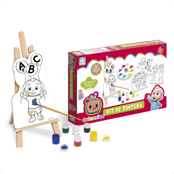 Imagem de Kit Pintura Infantil Cocomelon Imaginação Criatividade Coordenação Motora +4 Anos Nig Brinquedos - 0514