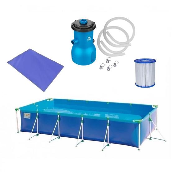 Imagem de Kit Piscina 7600 L Premium + Forro + Filtro 110v 3028 L/H