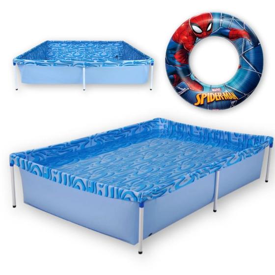 Imagem de Kit Piscina de Armacao Infantil 1000l + Boia Inflavel do Homem-aranha