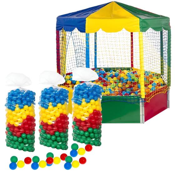 Imagem de Kit Piscina de Bolinhas Oitavada 2,00m Premium 1500 Bolinhas Coloridas