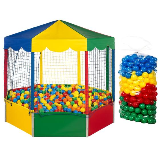 Imagem de Kit Piscina de Bolinhas Oitavada Nacional 2,00m com 500 Unidades Bolinhas Coloridas