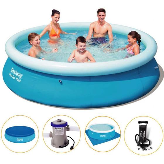 Imagem de Kit Piscina Inflável Bestway 3.700ls Filtro Capa Bomba Forro