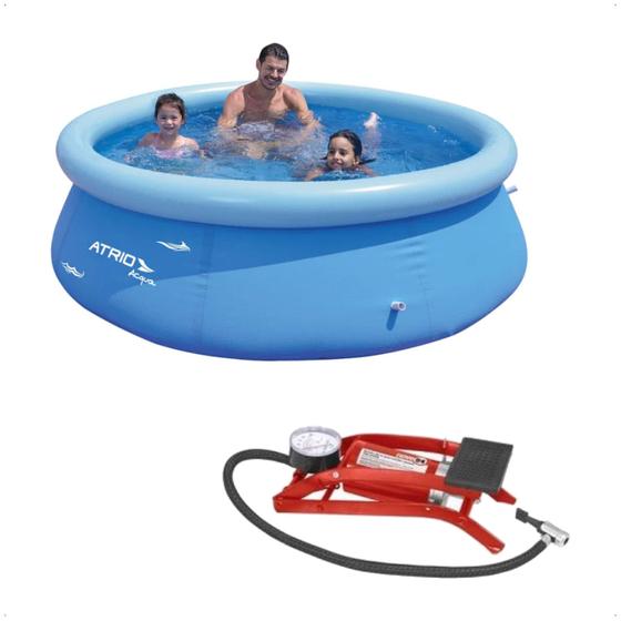 Kit Piscina Inflável Circular 2500L Atrio - ES304 + Bomba de Ar Menor preço em Kit Piscina Inflável Circular 2500L Atrio - ES304 + Bomba de Ar