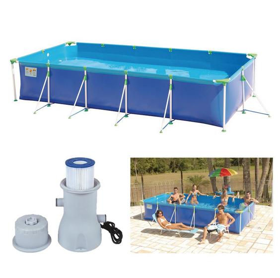 Imagem de Kit Piscina Premium 7600 Litros + Filtro Bomba 3600 L/h - Mor