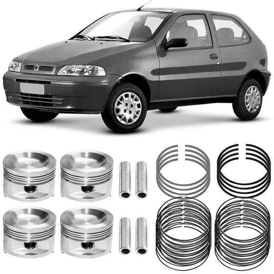 Imagem de Kit Pistão Anéis 0.40 Fiat Palio 1.0 2001 A 2003 Metal Leve