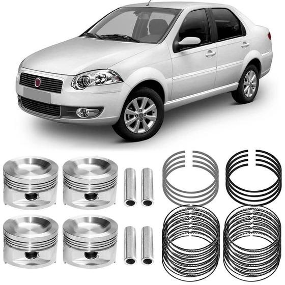 Imagem de Kit Pistão Anel STD Fiat Siena 1.0 2005 a 2011 Flex Metal Leve