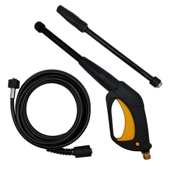 Imagem de Kit Pistola Gatilho com Lança Bico Leque e Mangueira Nylon 5M Compatível com Lavajato WAP Podium 2650