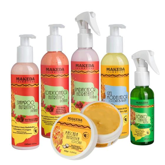 Imagem de Kit Pitanga Completo para Ondulados, Lisos e Cacheados com Gel T2