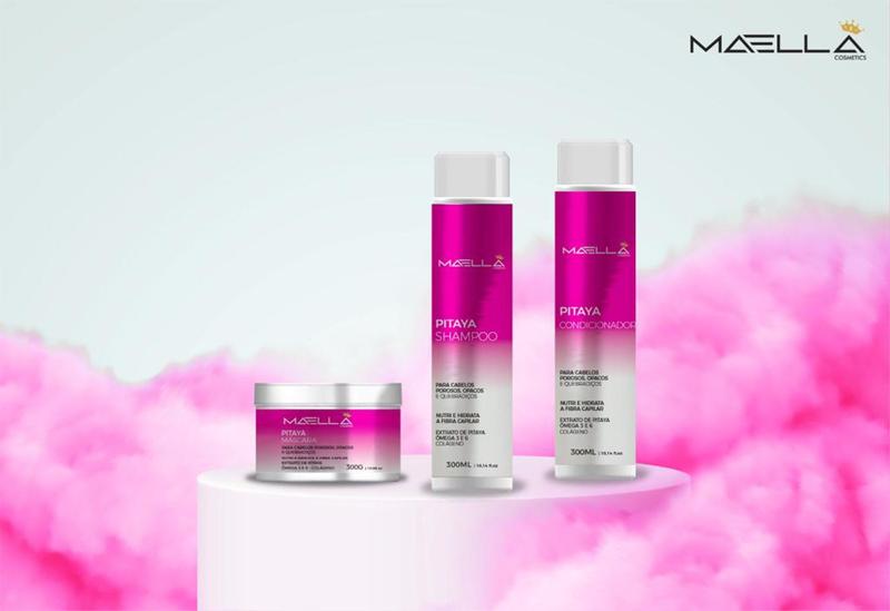 Imagem de Kit Pitaya - 3 Itens - Shampoo + Condic.+ Máscara - Maella Cosmetics