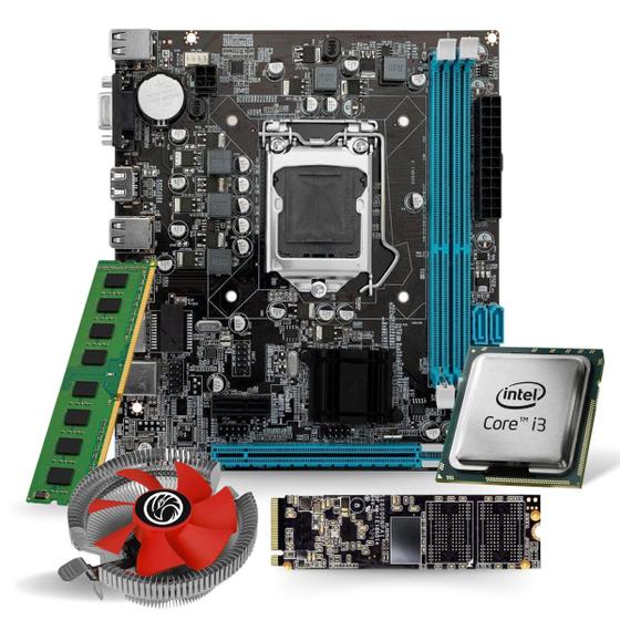 Imagem de Kit Pl Mãe H110 + Proc. I3 7100 + Mem. 16gb Ddr4 + Cooler + M.2 256gb