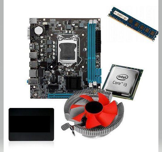 Imagem de Kit Pl Mãe H61 + Proc I3 2100 + Memoria 4 Gb Ddr3 + Cooler + Ssd 240