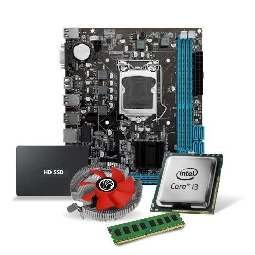 Imagem de Kit Pl Mãe H61 + Proc I3 3220 + Mem 16 Gb Ddr3 + Cooler + Ssd120