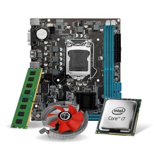 Kit Pl Mãe H61 + Proc I7 3770 + Memoria 8 Gb Ddr3 + Cooler Rede 10 100 Menor preço em Kit Pl Mãe H61 + Proc I7 3770 + Memoria 8 Gb Ddr3 + Cooler Rede 10 100