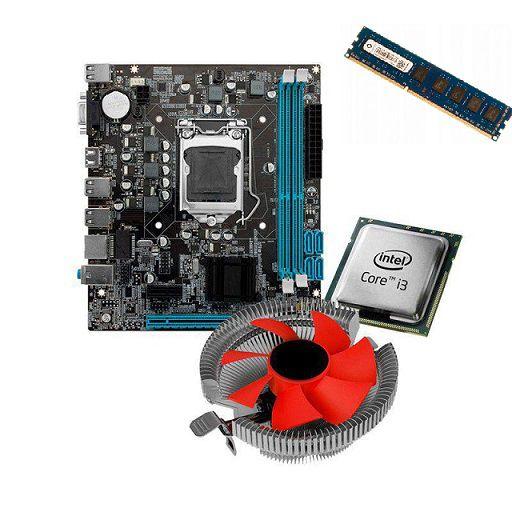 Kit Pl Mãe H61 + Processador I3 2100 + Memoria 4 Gb Ddr3 + Cooler Menor preço em Kit Pl Mãe H61 + Processador I3 2100 + Memoria 4 Gb Ddr3 + Cooler