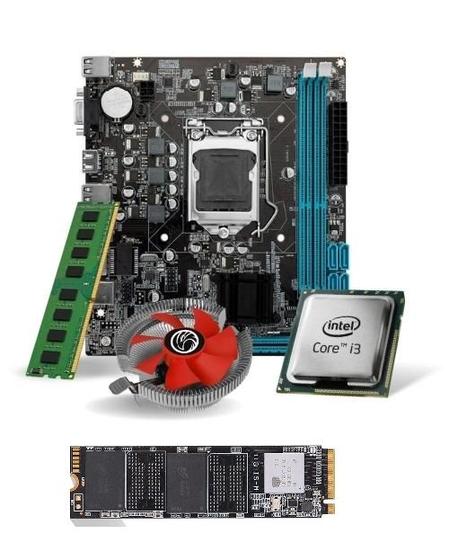 Imagem de Kit Pl Mãe H81 + Proc I3 4130 + Mem 8 Gb Ddr3 + Cooler + Ssd 256 M2