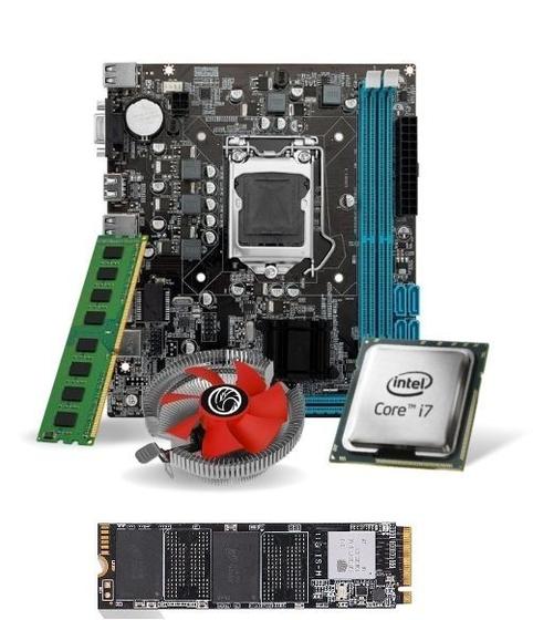 Imagem de Kit Pl Mãe H81 + Proc. I7 4770 + Mem. 16gb Ddr3 + Cooler + M.2 256gb