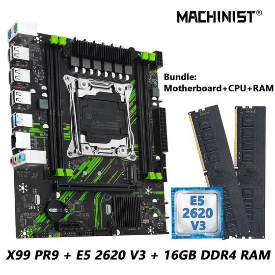 Imagem de Kit Placa-Mãe X99 com Processador Intel Xeon E5 2620 V3, 16GB DDR4 e Dual-Channel