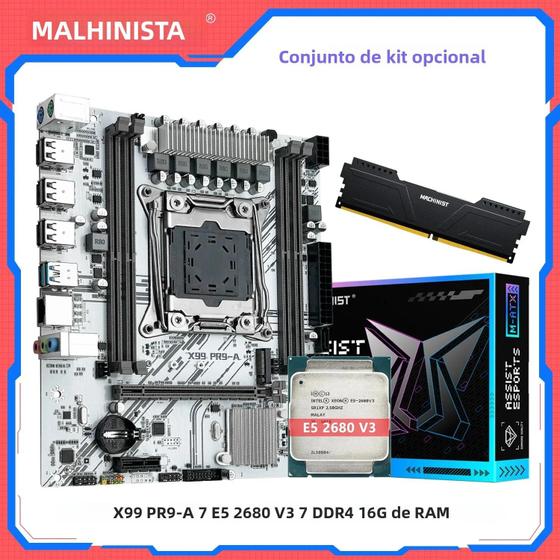 Imagem de Kit Placa-Mãe X99 com Processador Intel Xeon E5 2680 V3, 16GB DDR4 RAM e NVMe M.2