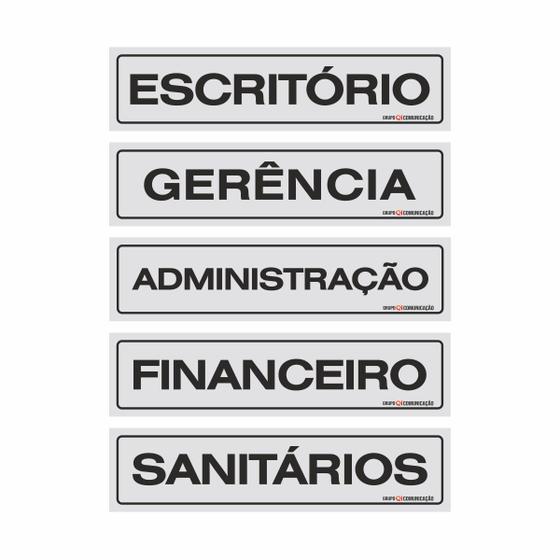 Imagem de Kit Placa Sinalização Financeiro Administração Gerência Escritório Sanitários