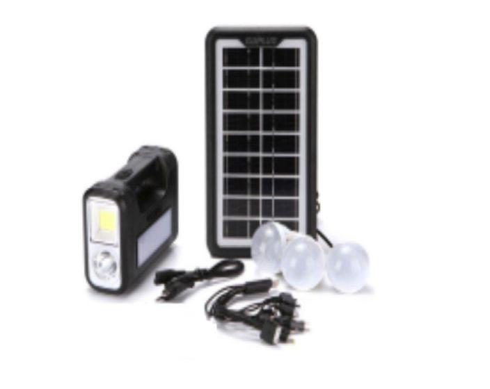 Imagem de Kit placa solar portatil 3 lamp. led luz emergencia lk-3102 - LUATEK